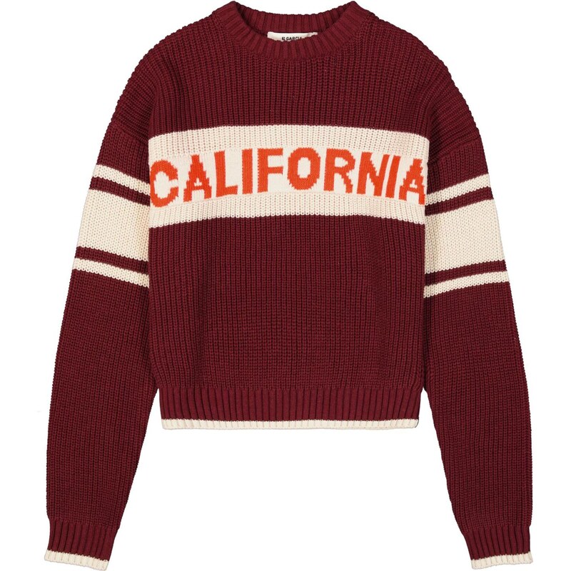 GARCIA Sveter krémová / homárová / vínovo červená 66076303