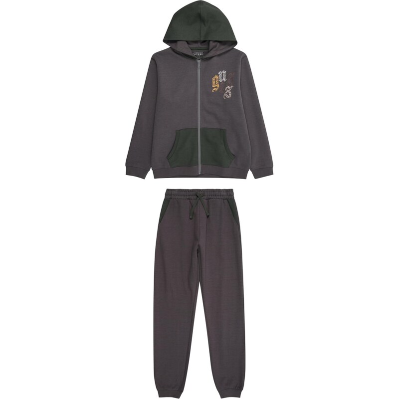 GUESS Pyžamo tmavosivá / sivá melírovaná / svetlooranžová / biela 66076298