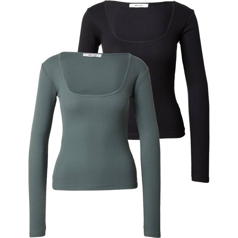 ABOUT YOU Tričko Liane nefritová / čierna 66076313