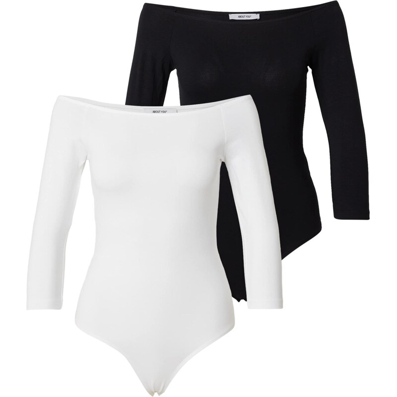 ABOUT YOU Košeľové body Hanne čierna / biela 66076339