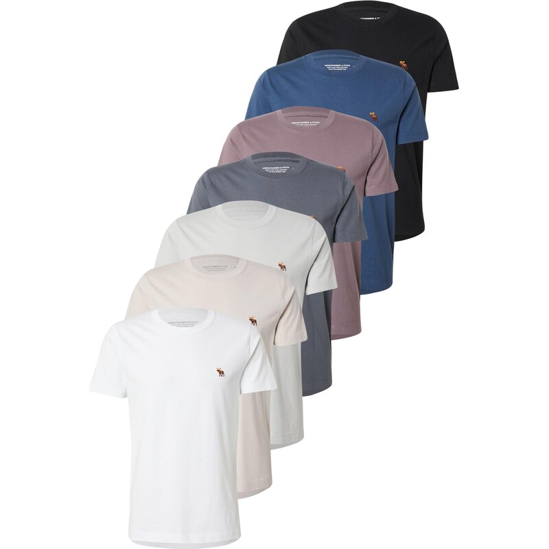 Abercrombie & Fitch Tričko modrá / tmavošedá / čierna / biela 66076423