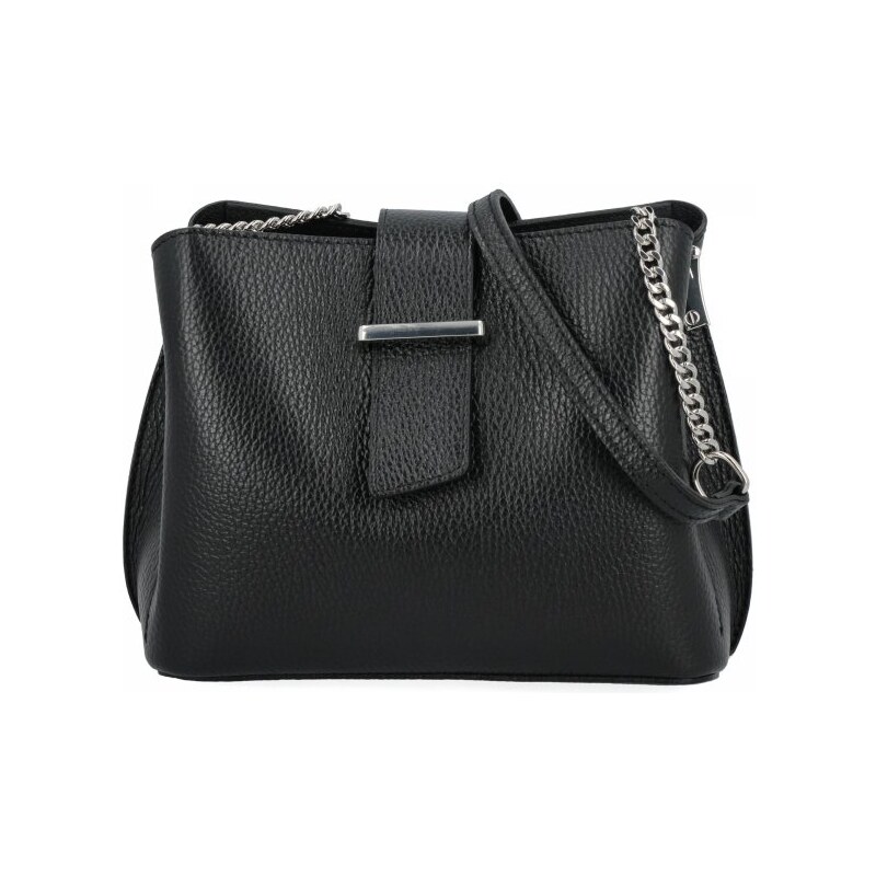 Kožené kabelka listonoška Vittoria Gotti čierna 671 66076479