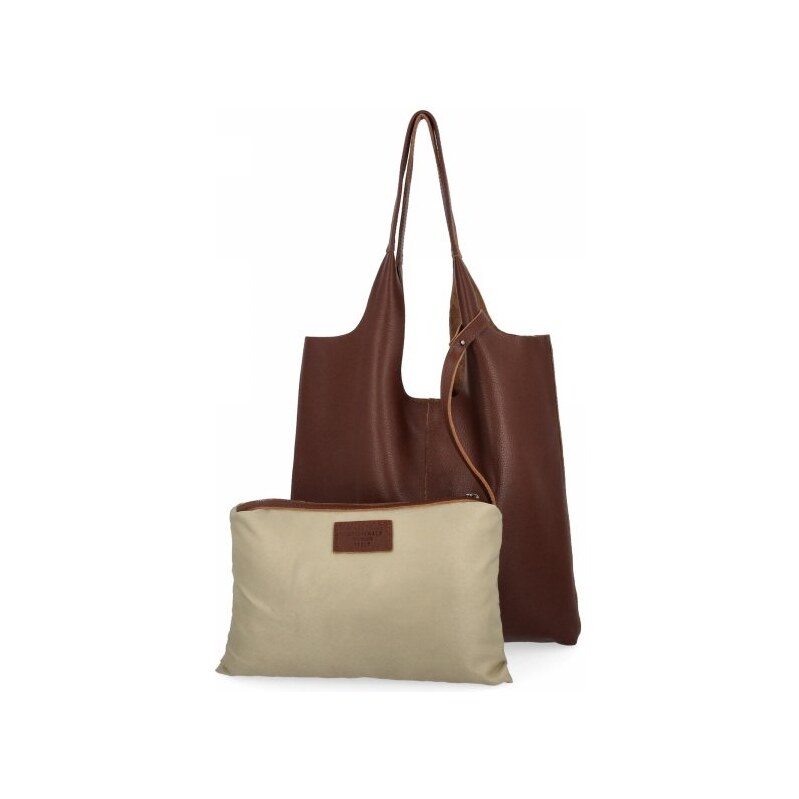 Vittoria Gotti Talianska kožená taška Shopper Bag s kozmetickou 66076492