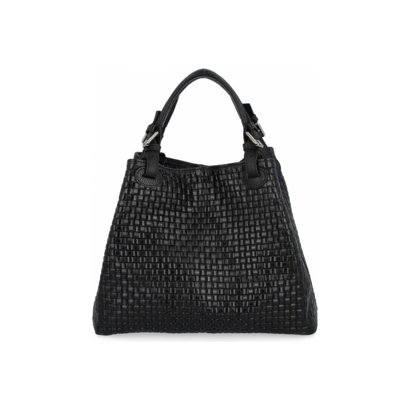 Vittoria Gotti Módna kožená taška Shopper Bag 2269-J čierna 66076497