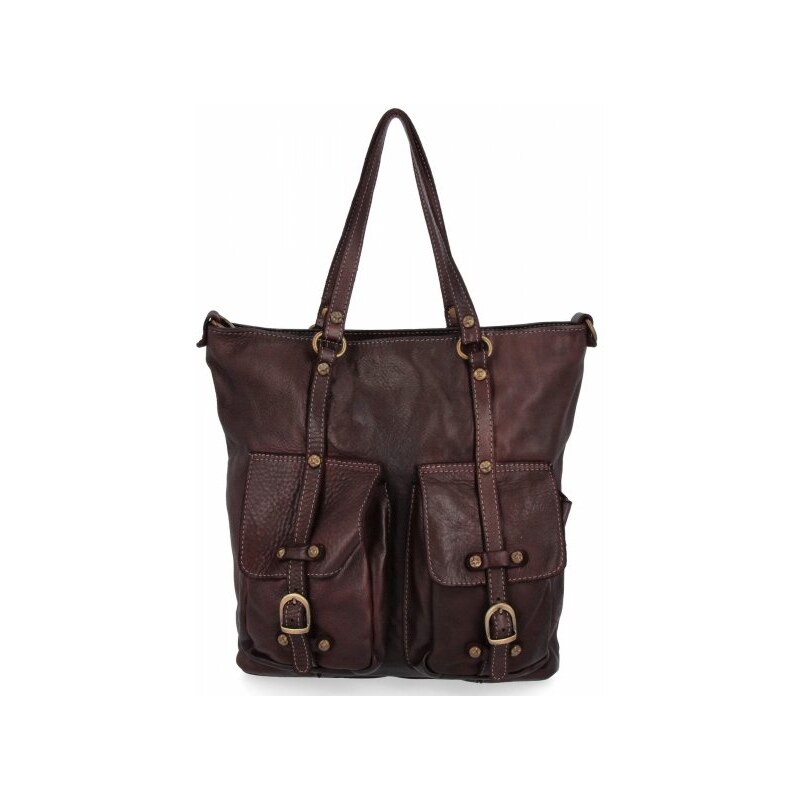 Vittoria Gotti Premium Kožená Taška v Vintage Štýle Čokoládová 66076511
