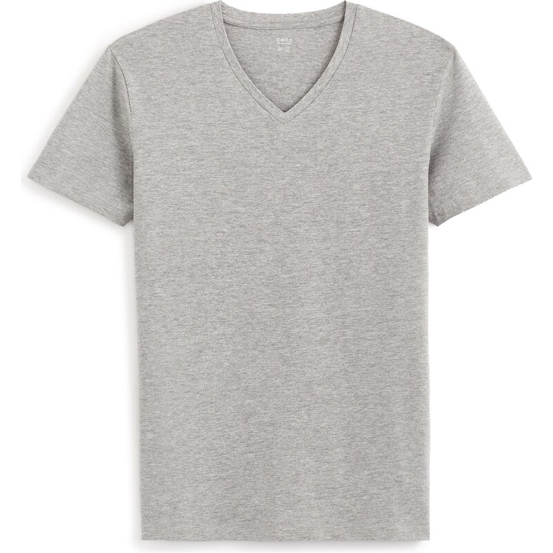 Šedé pánske basic tričko Celio Neuniv 56854255
