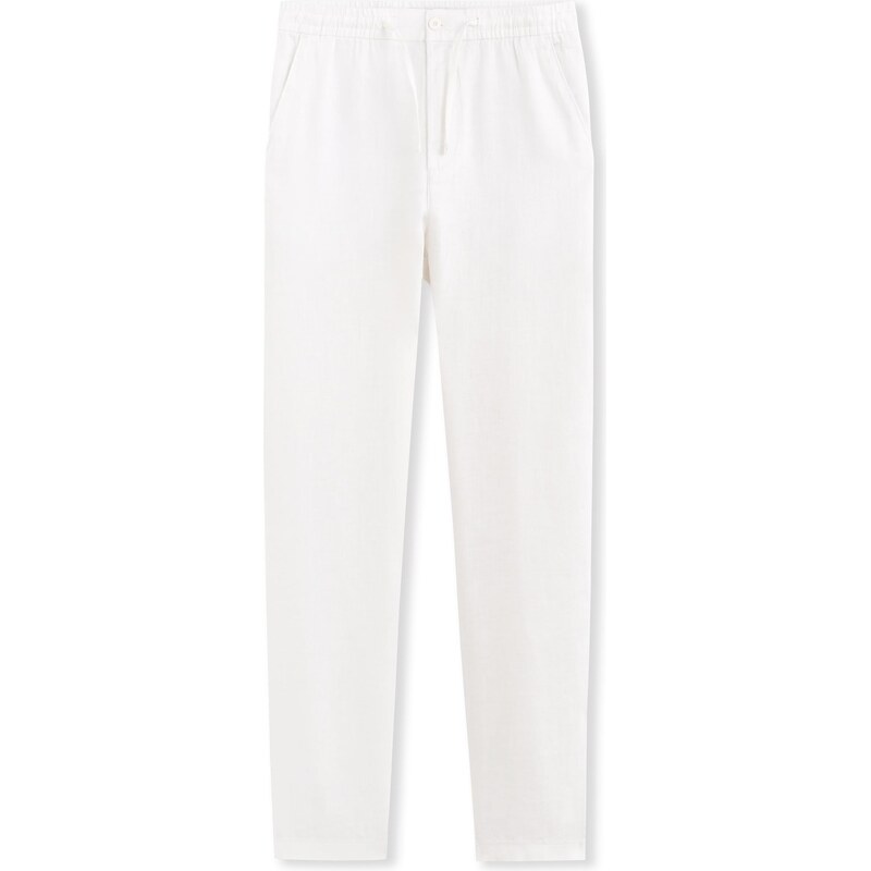 Biele pánske ľanové nohavice Celio Dolinus 43360724