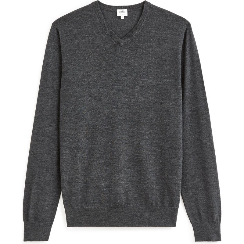 Tmavosivý pánsky vlnený sveter Celio Semeriv 50553301