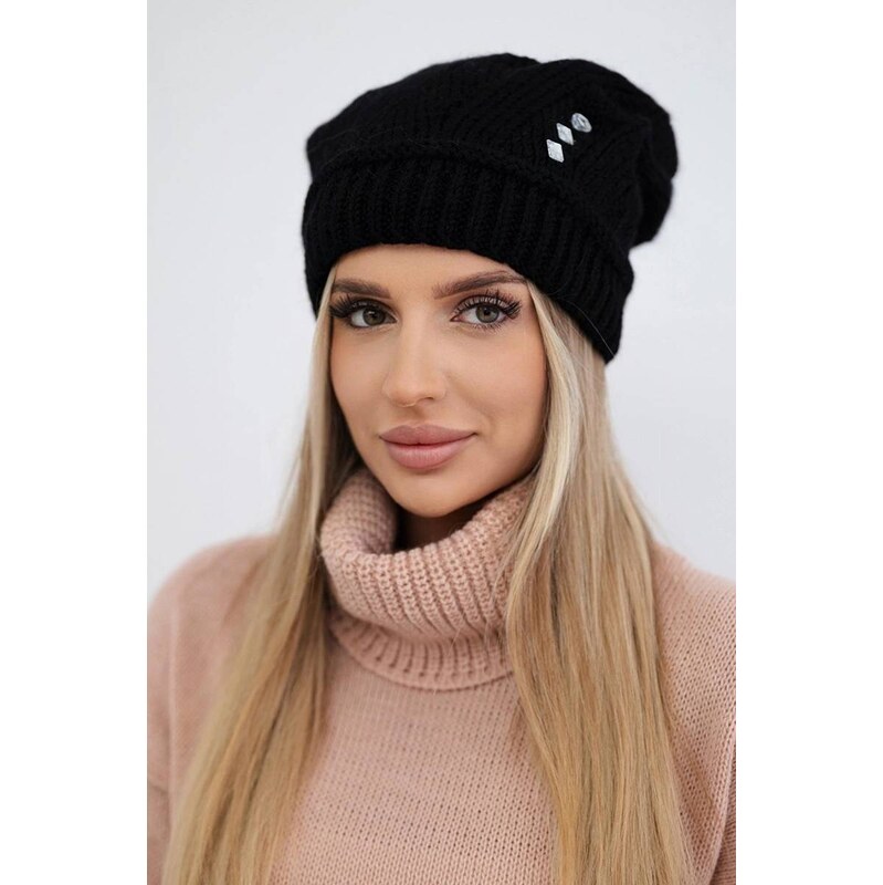 Fashionweek Dámska zimná čiapka s ozdobnými kamienkami k395 66077929