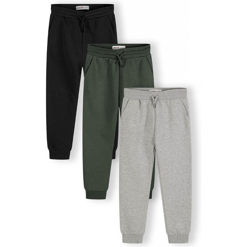 MINOTI Nohavice sivá melírovaná / tmavozelená / čierna 66078577