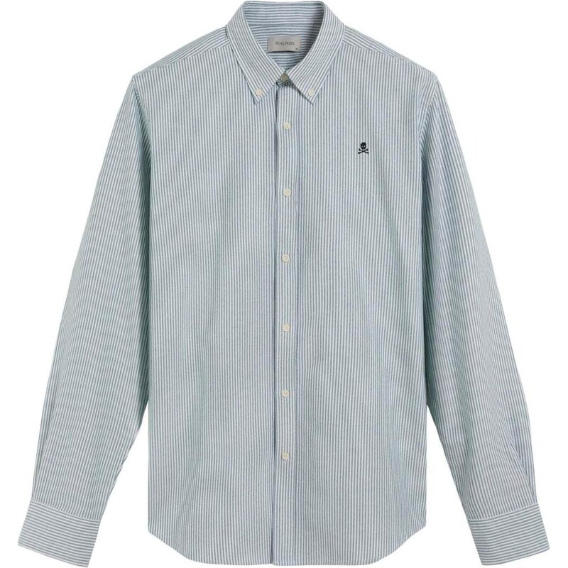 Scalpers Košeľa New Oxford zelená / biela 66078611