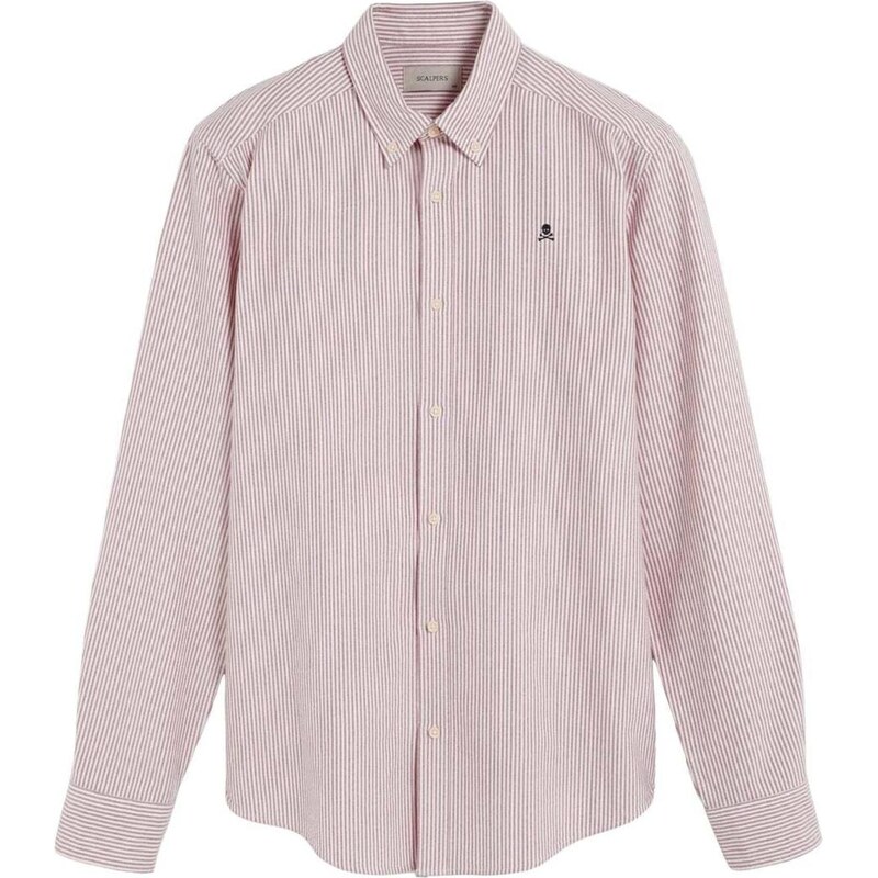 Scalpers Košeľa New Oxford burgundská / biela 66078667