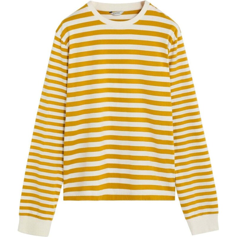 Scalpers Tričko horčicová / biela 66078674