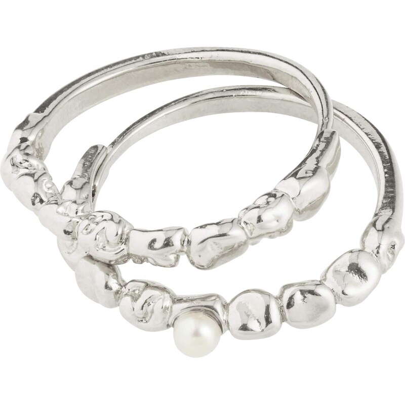 Pilgrim Prsteň Shift strieborná 66078736