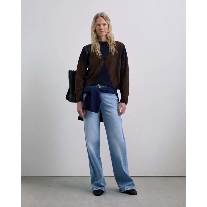 Scalpers Sveter modrá / námornícka modrá / hnedá 66078884