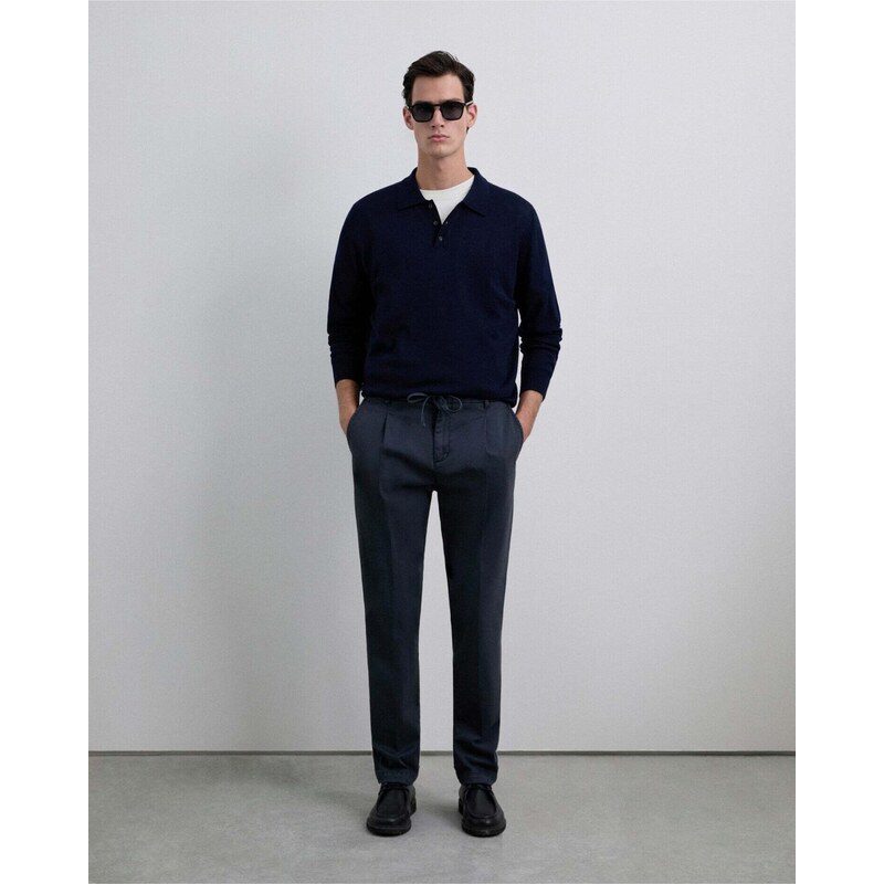 Scalpers Chino nohavice Icon Scmanu námornícka modrá 66079080