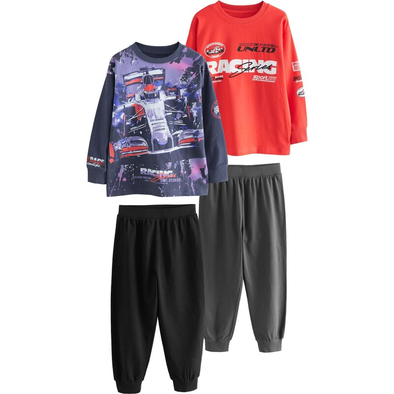 Next Pyžamo tmavosivá / tmavofialová / červená / čierna 66079128