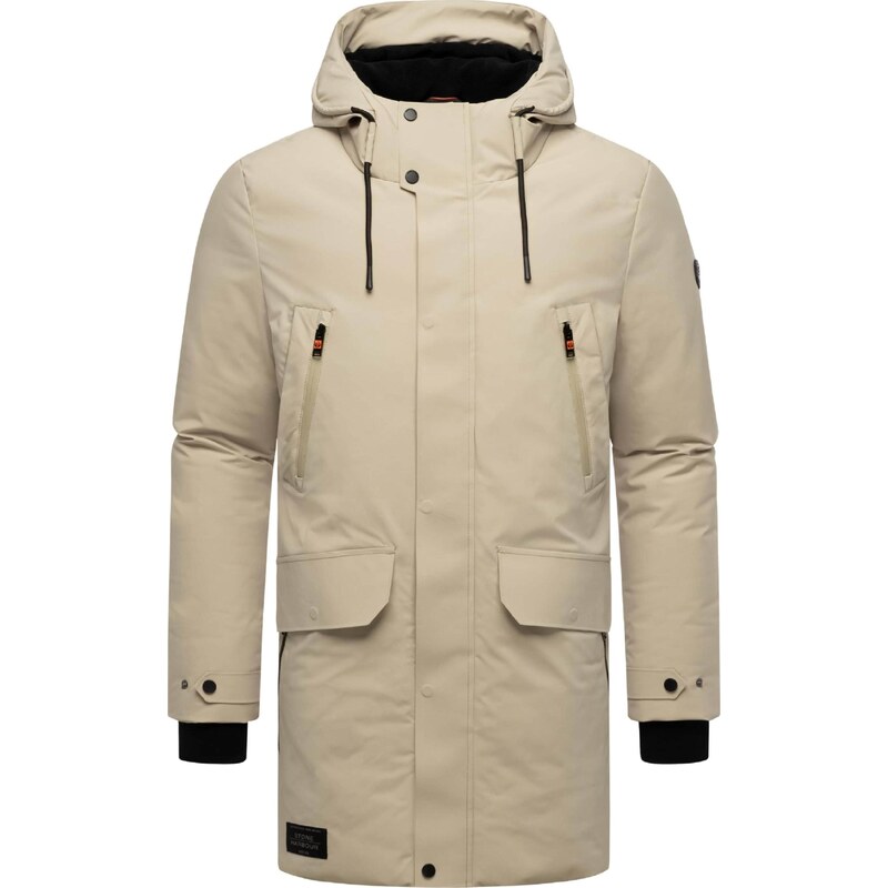 STONE HARBOUR Zimný kabát Kitraan slonová kosť / čierna 66079190