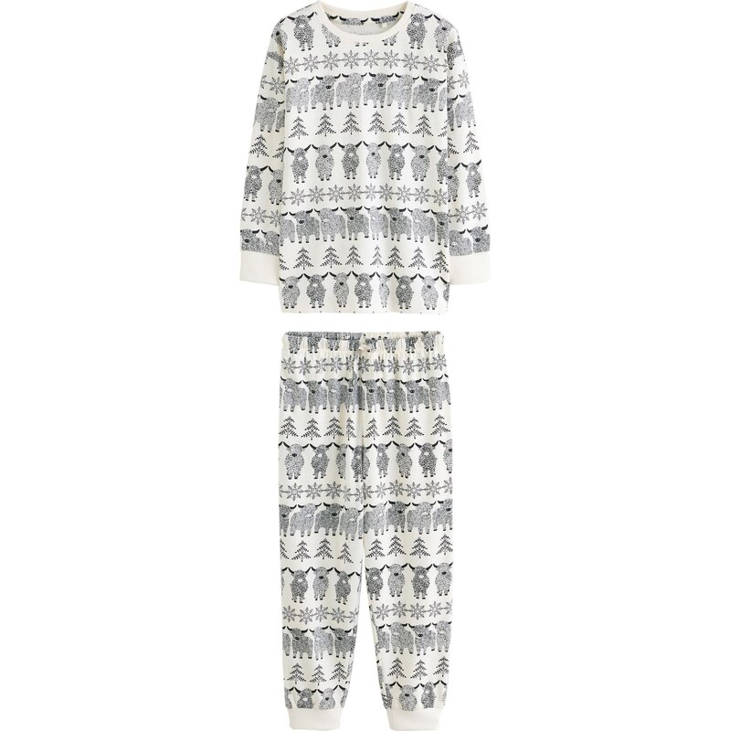 Next Pyžamo čierna / prírodná biela 66079281