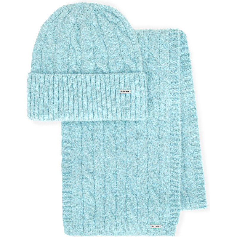 Wittchen Dámsky zimný komplet – čiapka s brmbolcom a šál s vrkočovým 66078435