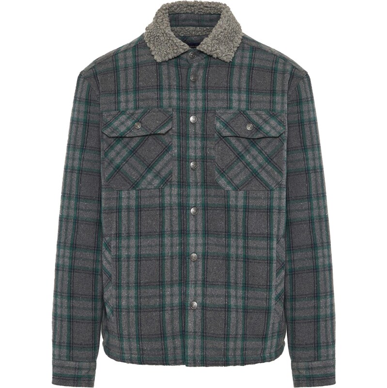 Funky Buddha Prechodná bunda tmavosivá / zelená 66079574