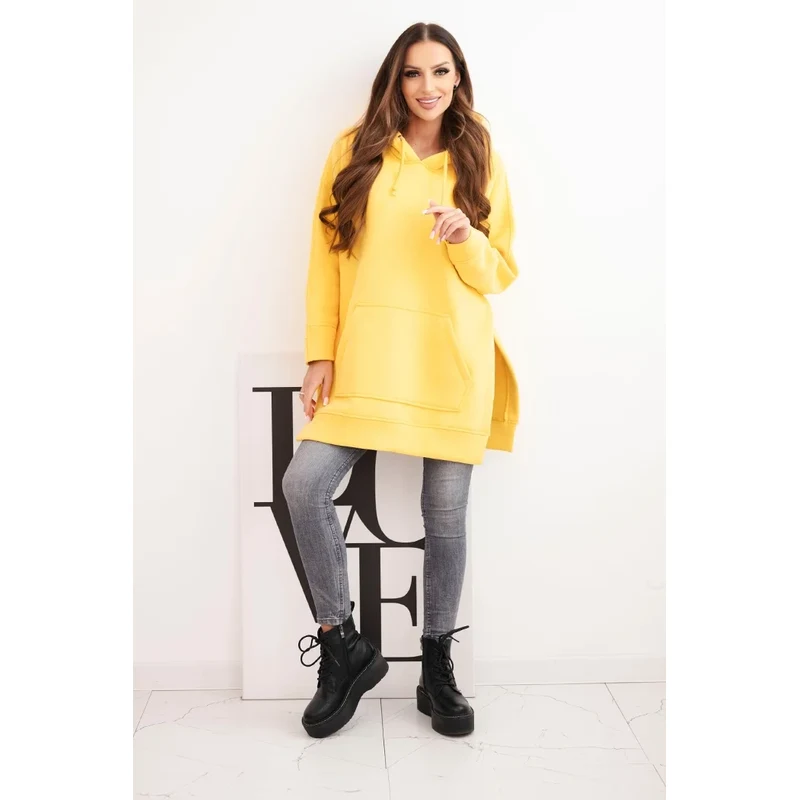 Kesi Zateplená mikina s rozparkami na bokoch žltá 66079784