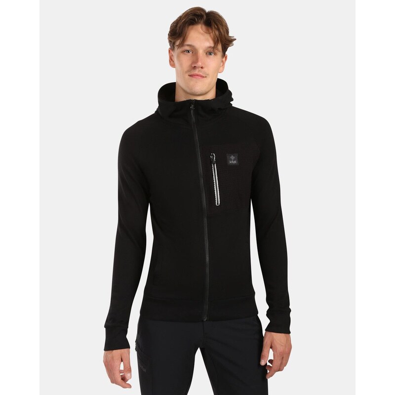 Štýlová a pohodlná bavlnená mikina s kapucňou Kilpi BALU-M čierna 66088103