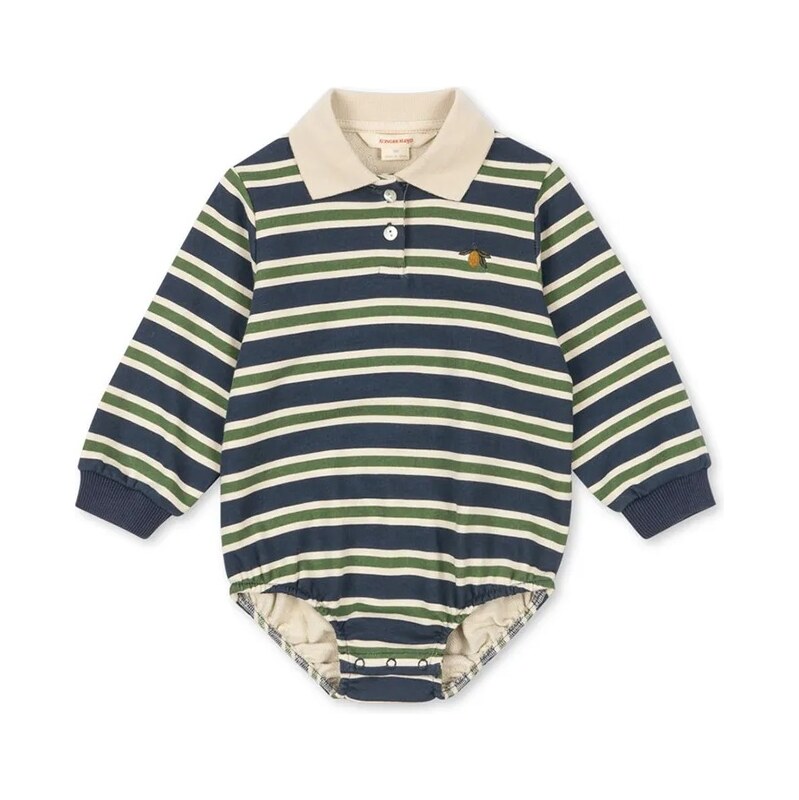 Bavlnené body pre bábätká Konges Sløjd SPOTTY LS ROMPER GOTS 66082901