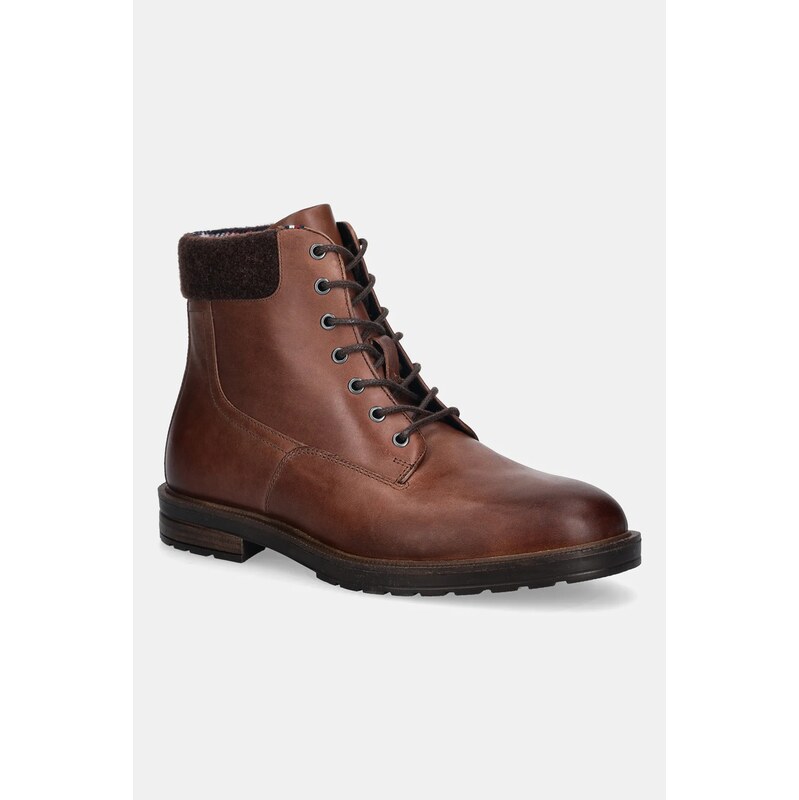 Kožené členkové topánky Tommy Hilfiger CLEATED HILFIGER W LTH BOOT 66082892
