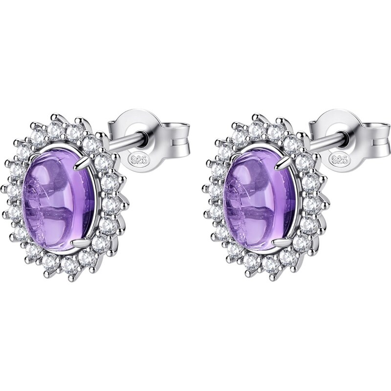 Brosway Elegantné strieborné náušnice s ametystom Fancy Magic Purple 66578635