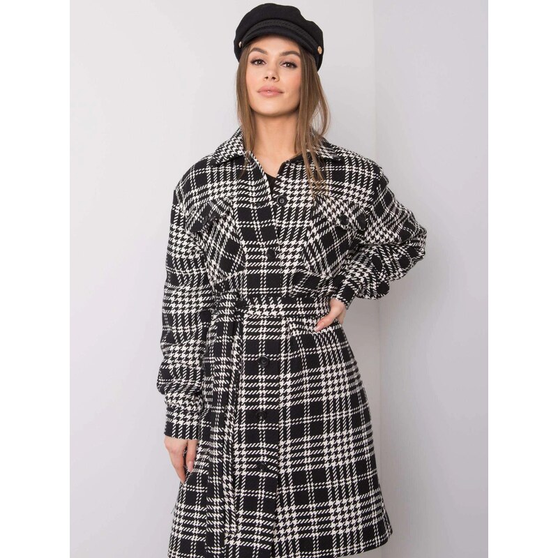 FPrice Dámsky kabát LK EN 508342 2.68 čiernobiely