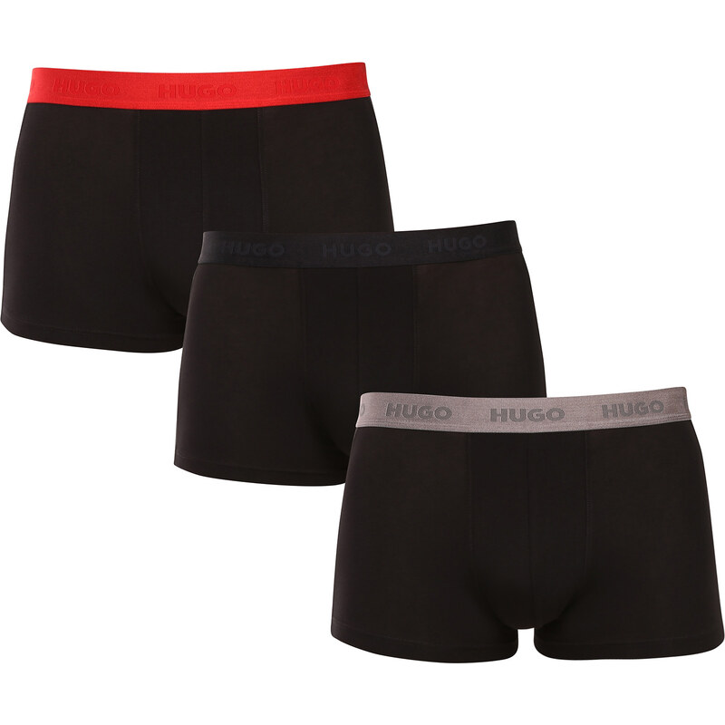 3PACK pánske boxerky HUGO čierne (50532611 009) 66088579