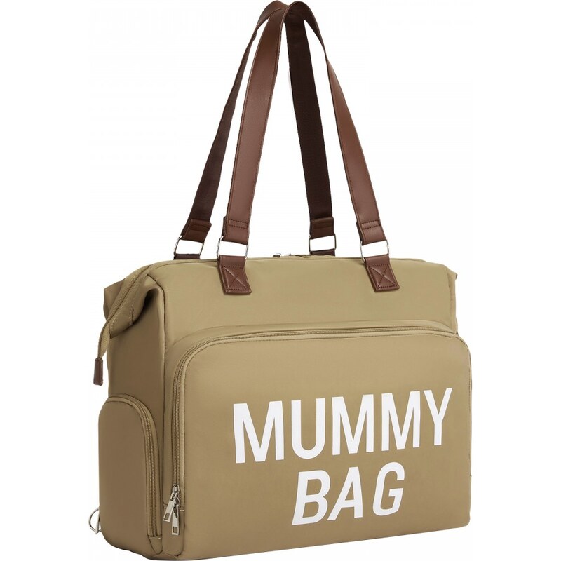 KONO Taška - veľká prebaľovacia taška s priehradkou na topánky, khaki 66083473