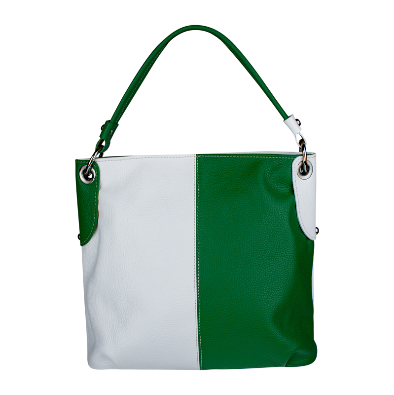 Biela kožená talianska kabelka Margherita Colore Verde NovaKabelka.sk 66087611