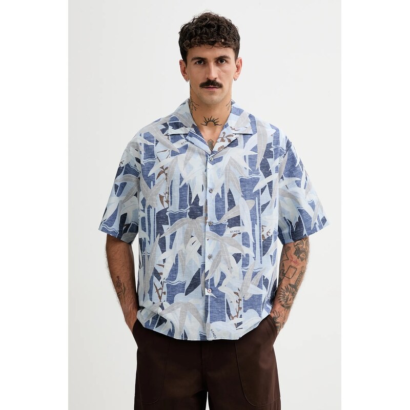 Košeľa s prímesou ľanu Kenzo 65965794