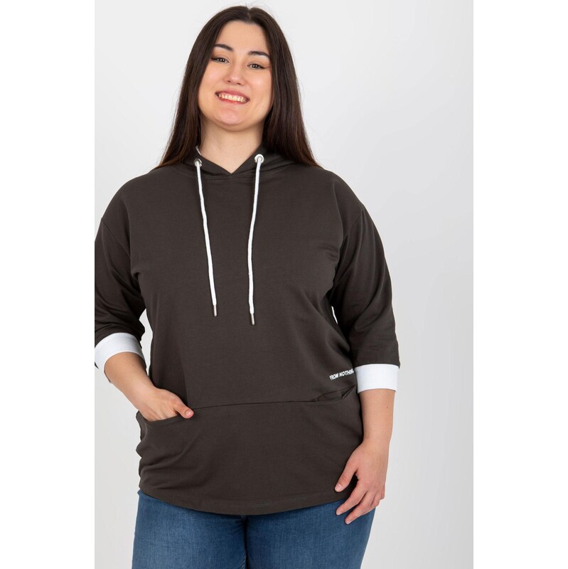 MladaModa Oversize mikina s kapucňou a vreckami model 24154 farba 66089051