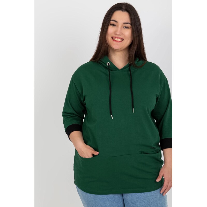 MladaModa Oversize mikina s kapucňou a vreckami model 24154 66089053