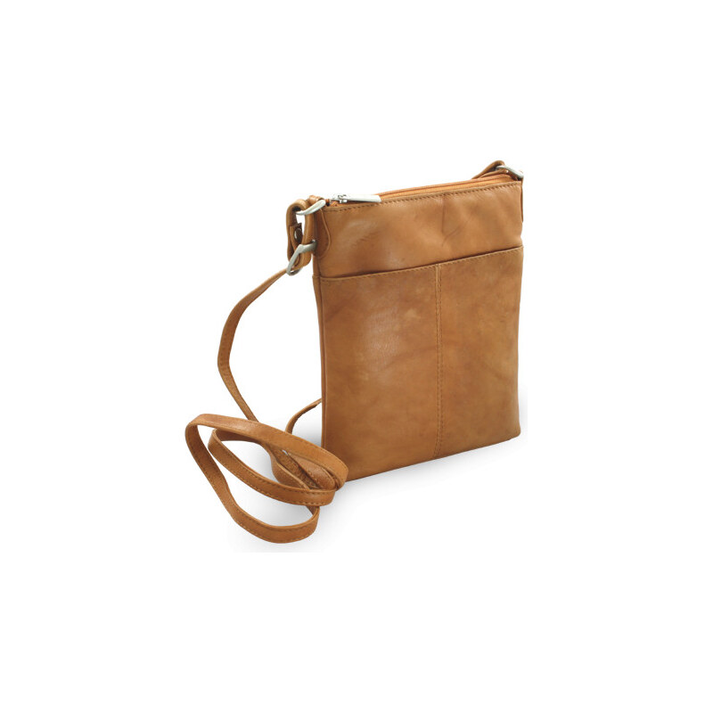 Arwel Svetlo hnedá dámska kožená zipsová crossbody kabelka 212-3013-05 66089636