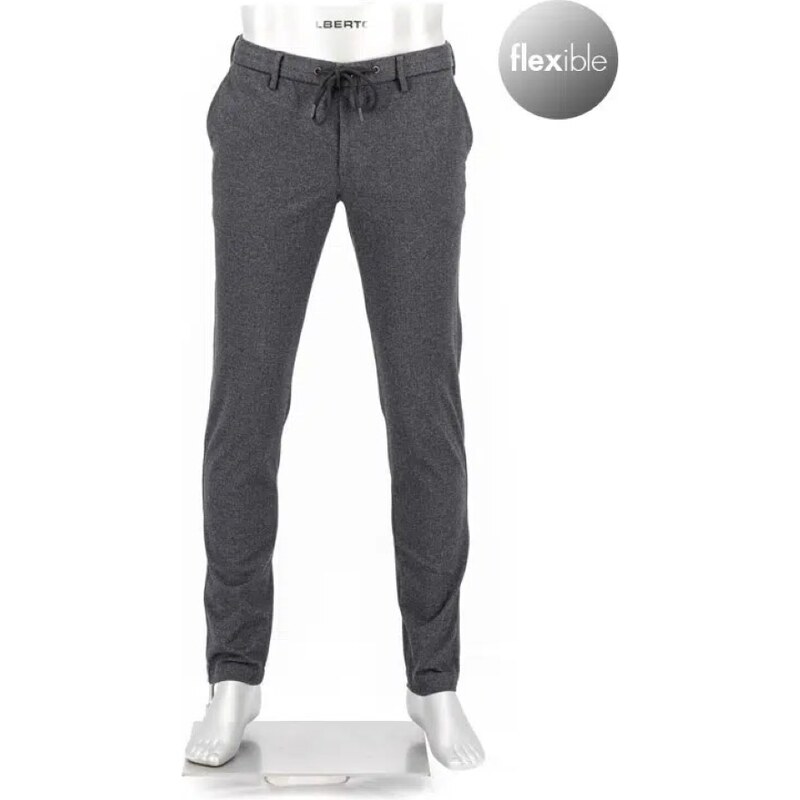 Pánske sivé Jersey nohavice ALBERTO slim fit 66089967