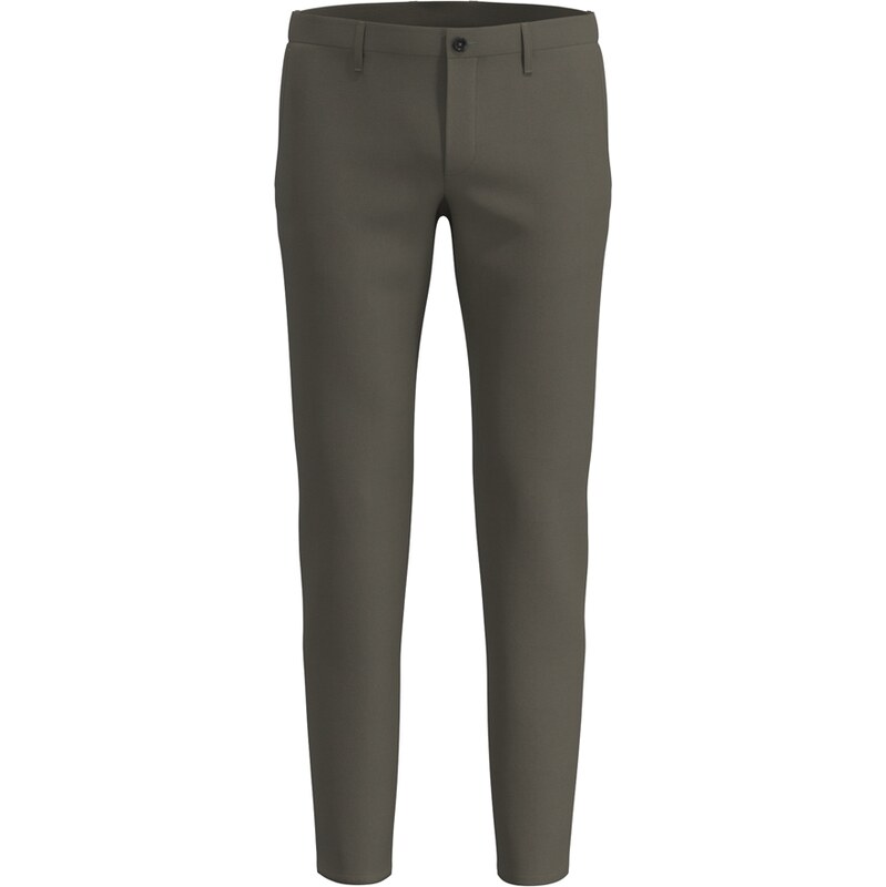 Pánske hnedé super-stretch bavlnené nohavice ALBERTO slim fit 66089968