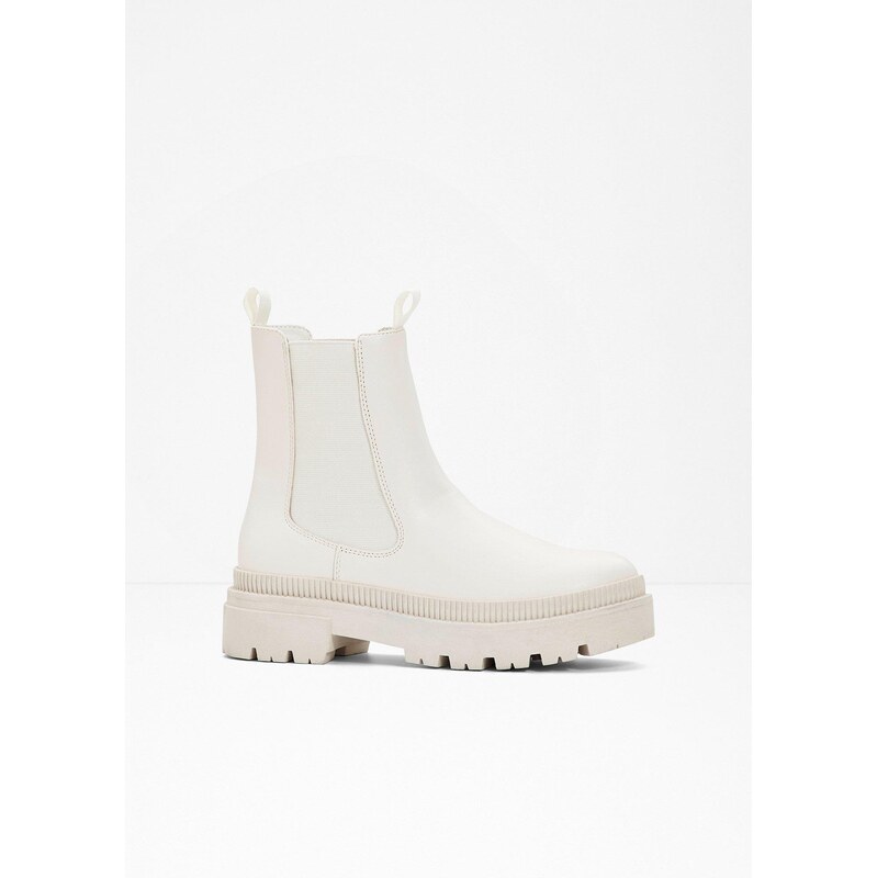 bonprix Chelsea čižmy s profilovanou podrážkou, farba biela 66090089