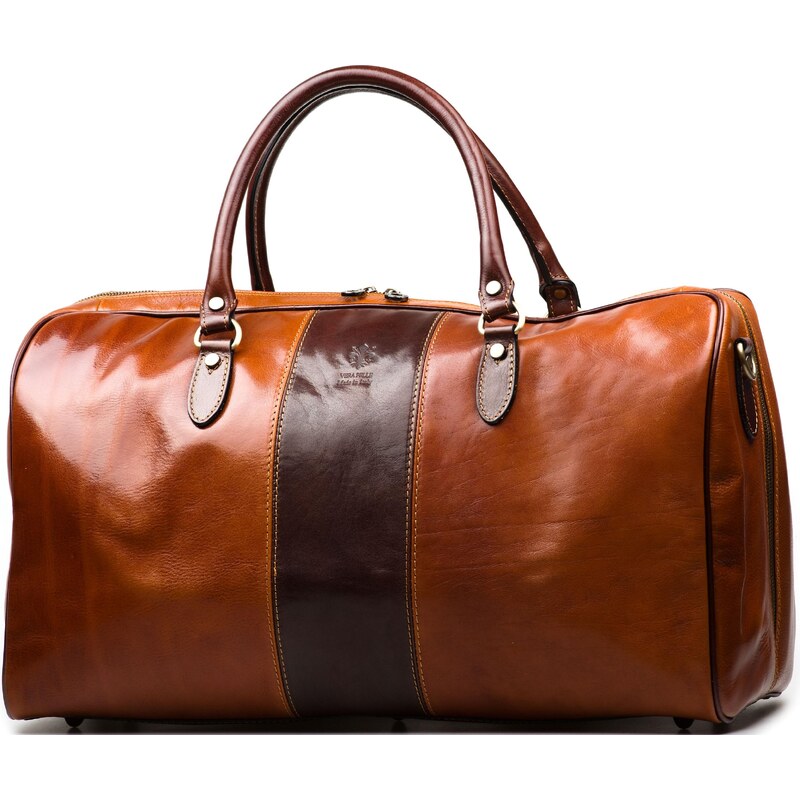 Blaire Kožená cestovná taška Taylor koňakovo hnedá 64987487