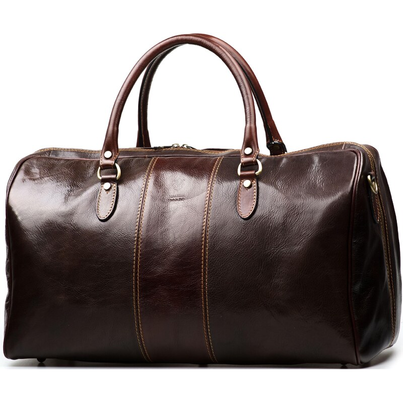 Blaire Kožená cestovná taška Josslyn tmavo hnedá 64988387