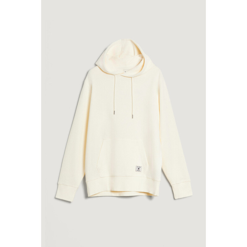 MIKINA GANT WAFFLE TEXTURE HOODIE CREAM 66091397