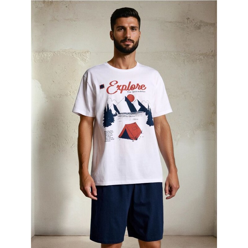 Sinsay - Bavlnené pyžamo s potlačou a vreckami - viacfarebná 66091240