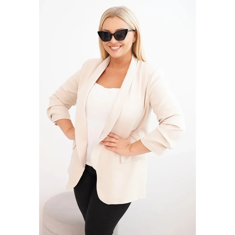 Kesi Włoski Dámska sako Plus Size bez zapínania s podšívkou XL/2XL 66091701