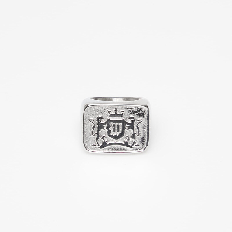 Wasted Paris U Crest Signet Ring Silver 6 66091732