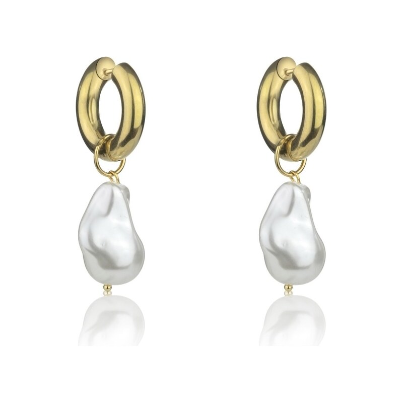 Marc Malone Elegantné pozlátené náušnice 2v1 s perlou Mira MCE24016G 66592845