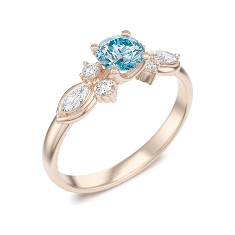 Luxusný zlatý prsteň s topásom - 14k ružové zlato 66093443