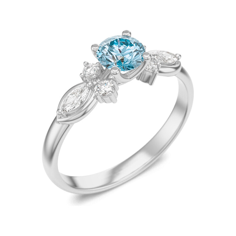 Luxusný zlatý prsteň s topásom - 14k biele zlato 66093444